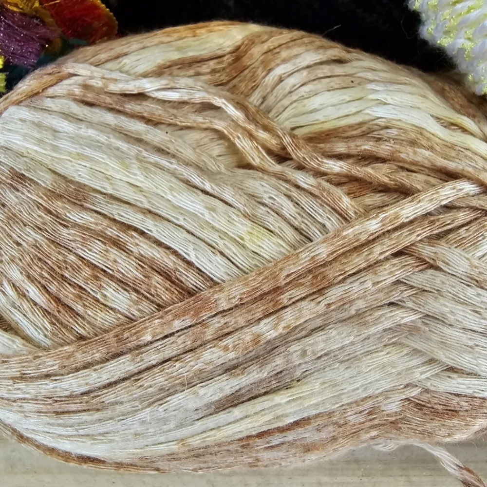 2+ Lbs. of Acrylic Novelty Yarns B&W, Multi, Yellow, Tan & Turquoise